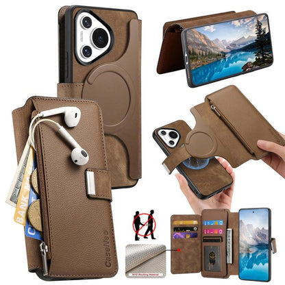 CaseNeo MagSafe RFID Anti-theft Zipper Wallet Retro Leather Phone Case, For Huawei Pura 90 5G, For Huawei Mate 70 Air 5G, For Huawei Pura 80 Ultra 5G, For Huawei Pura 80 Pro / 80 Pro+ 5G, For Huawei Pura 80 5G, For Huawei nova 14 Pro, For Huawei nova 1...