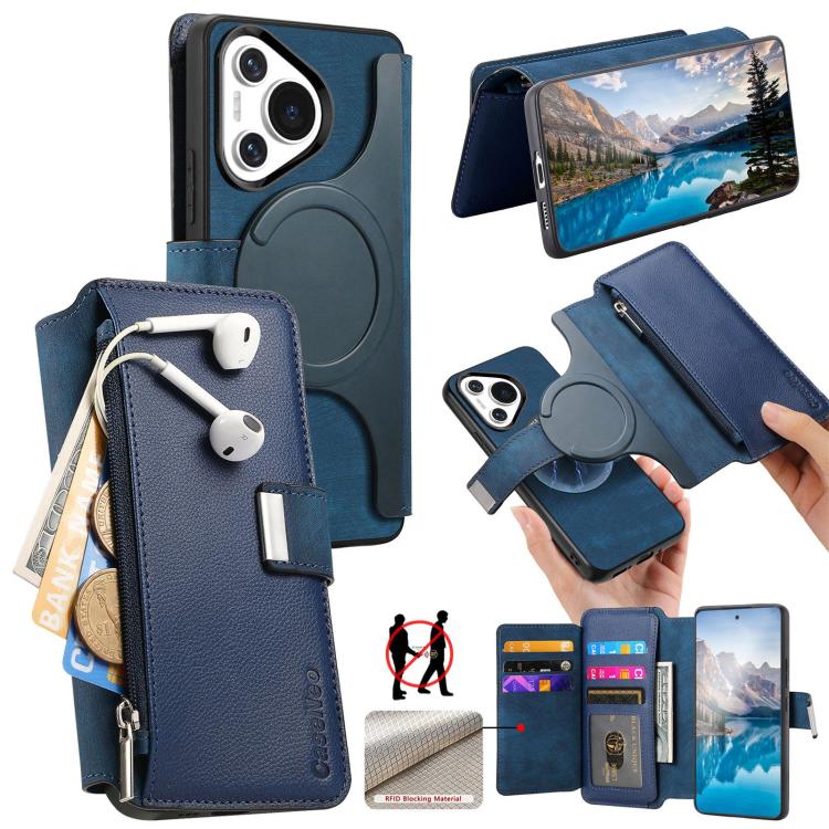 CaseNeo MagSafe RFID Anti-theft Zipper Wallet Retro Leather Phone Case, For Huawei Pura 90 5G, For Huawei Mate 70 Air 5G, For Huawei Pura 80 Ultra 5G, For Huawei Pura 80 Pro / 80 Pro+ 5G, For Huawei Pura 80 5G, For Huawei nova 14 Pro, For Huawei nova 1...