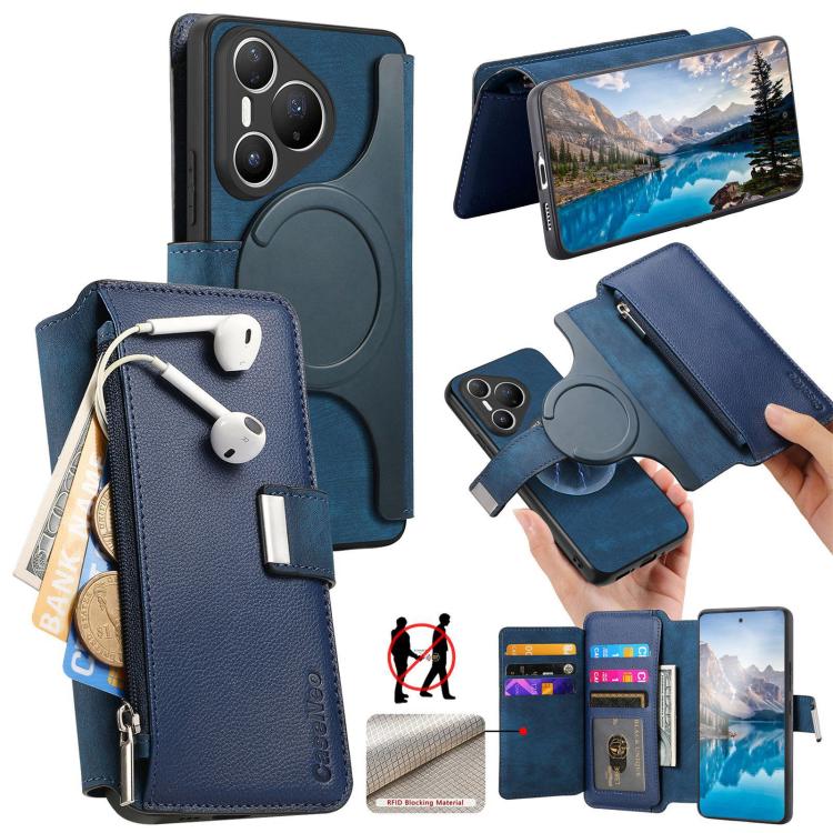 CaseNeo MagSafe RFID Anti-theft Zipper Wallet Retro Leather Phone Case, For Huawei Pura 90 5G, For Huawei Mate 70 Air 5G, For Huawei Pura 80 Ultra 5G, For Huawei Pura 80 Pro / 80 Pro+ 5G, For Huawei Pura 80 5G, For Huawei nova 14 Pro, For Huawei nova 1...