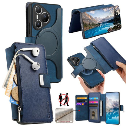 CaseNeo MagSafe RFID Anti-theft Zipper Wallet Retro Leather Phone Case, For Huawei Pura 90 5G, For Huawei Mate 70 Air 5G, For Huawei Pura 80 Ultra 5G, For Huawei Pura 80 Pro / 80 Pro+ 5G, For Huawei Pura 80 5G, For Huawei nova 14 Pro, For Huawei nova 1...