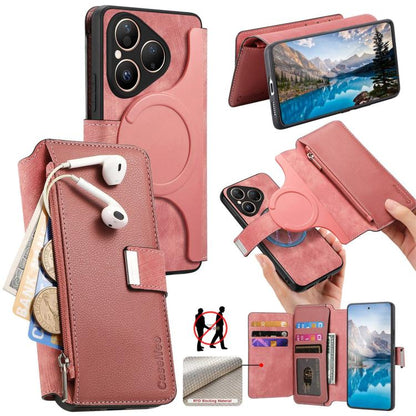 CaseNeo MagSafe RFID Anti-theft Zipper Wallet Retro Leather Phone Case, For Huawei Pura 90 5G, For Huawei Mate 70 Air 5G, For Huawei Pura 80 Ultra 5G, For Huawei Pura 80 Pro / 80 Pro+ 5G, For Huawei Pura 80 5G, For Huawei nova 14 Pro, For Huawei nova 1...
