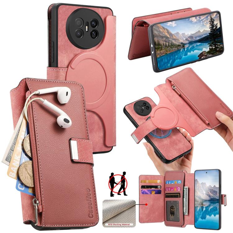 CaseNeo MagSafe RFID Anti-theft Zipper Wallet Retro Leather Phone Case, For Huawei Pura 90 5G, For Huawei Mate 70 Air 5G, For Huawei Pura 80 Ultra 5G, For Huawei Pura 80 Pro / 80 Pro+ 5G, For Huawei Pura 80 5G, For Huawei nova 14 Pro, For Huawei nova 1...