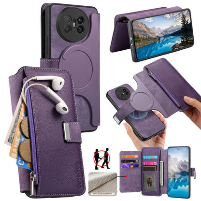 CaseNeo MagSafe RFID Anti-theft Zipper Wallet Retro Leather Phone Case, For Huawei Pura 90 5G, For Huawei Mate 70 Air 5G, For Huawei Pura 80 Ultra 5G, For Huawei Pura 80 Pro / 80 Pro+ 5G, For Huawei Pura 80 5G, For Huawei nova 14 Pro, For Huawei nova 1...