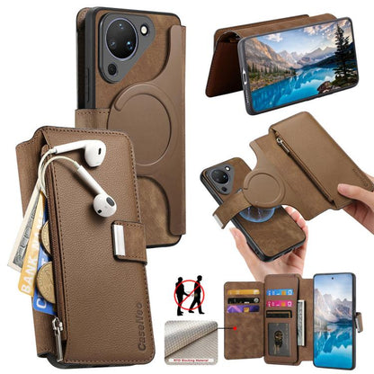CaseNeo MagSafe RFID Anti-theft Zipper Wallet Retro Leather Phone Case, For Huawei Pura 90 5G, For Huawei Mate 70 Air 5G, For Huawei Pura 80 Ultra 5G, For Huawei Pura 80 Pro / 80 Pro+ 5G, For Huawei Pura 80 5G, For Huawei nova 14 Pro, For Huawei nova 1...
