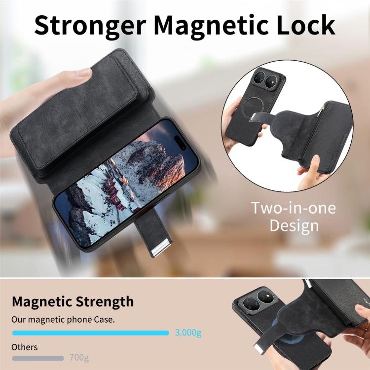 CaseNeo MagSafe RFID Anti-theft Zipper Wallet Retro Leather Phone Case, For Huawei nova 16, For Huawei Pura 90 5G, For Huawei Enjoy 90 Plus 5G, For Huawei Mate 70 Air 5G, For Huawei Pura 80 Ultra 5G, For Huawei Pura 80 Pro / 80 Pro+ 5G                 ...