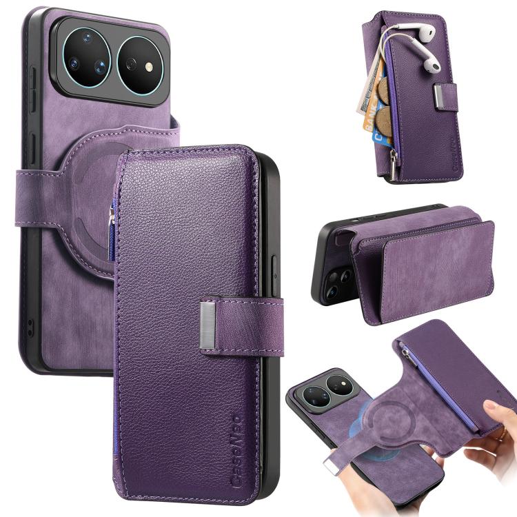 CaseNeo MagSafe RFID Anti-theft Zipper Wallet Retro Leather Phone Case, For Huawei nova 16, For Huawei Pura 90 5G, For Huawei Enjoy 90 Plus 5G, For Huawei Mate 70 Air 5G, For Huawei Pura 80 Ultra 5G, For Huawei Pura 80 Pro / 80 Pro+ 5G                 ...