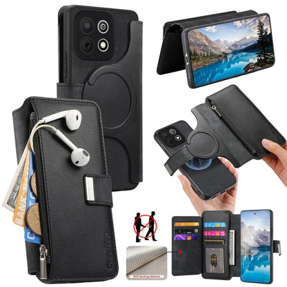 CaseNeo MagSafe RFID Anti-theft Zipper Wallet Retro Leather Phone Case, For Huawei nova 16, For Huawei Pura 90 5G, For Huawei Enjoy 90 Plus 5G, For Huawei Mate 70 Air 5G, For Huawei Pura 80 Ultra 5G, For Huawei Pura 80 Pro / 80 Pro+ 5G                 ...