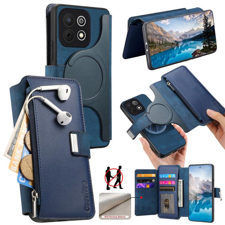 CaseNeo MagSafe RFID Anti-theft Zipper Wallet Retro Leather Phone Case, For Huawei nova 16, For Huawei Pura 90 5G, For Huawei Enjoy 90 Plus 5G, For Huawei Mate 70 Air 5G, For Huawei Pura 80 Ultra 5G, For Huawei Pura 80 Pro / 80 Pro+ 5G                 ...