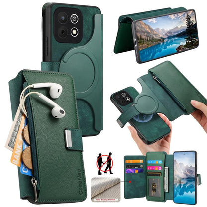 CaseNeo MagSafe RFID Anti-theft Zipper Wallet Retro Leather Phone Case, For Huawei nova 16, For Huawei Pura 90 5G, For Huawei Enjoy 90 Plus 5G, For Huawei Mate 70 Air 5G, For Huawei Pura 80 Ultra 5G, For Huawei Pura 80 Pro / 80 Pro+ 5G                 ...