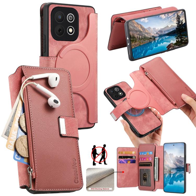 CaseNeo MagSafe RFID Anti-theft Zipper Wallet Retro Leather Phone Case, For Huawei nova 16, For Huawei Pura 90 5G, For Huawei Enjoy 90 Plus 5G, For Huawei Mate 70 Air 5G, For Huawei Pura 80 Ultra 5G, For Huawei Pura 80 Pro / 80 Pro+ 5G                 ...