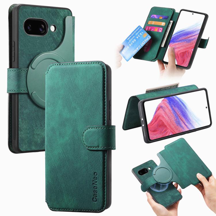 CaseNeo MagSafe RFID Anti-theft Retro Leather Phone Case, For Google Pixel 10a, For Google Pixel 10 Pro XL / 9 Pro XL, For Google Pixel 10 / 10 Pro / 9 / 9 Pro, For Google Pixel 9a