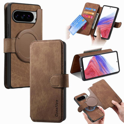 CaseNeo MagSafe RFID Anti-theft Retro Leather Phone Case, For Google Pixel 10a, For Google Pixel 10 Pro XL / 9 Pro XL, For Google Pixel 10 / 10 Pro / 9 / 9 Pro, For Google Pixel 9a