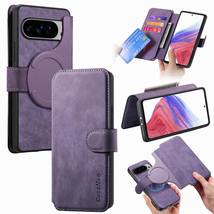 CaseNeo MagSafe RFID Anti-theft Retro Leather Phone Case, For Google Pixel 10a, For Google Pixel 10 Pro XL / 9 Pro XL, For Google Pixel 10 / 10 Pro / 9 / 9 Pro, For Google Pixel 9a