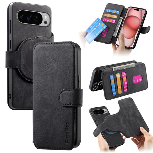 CaseNeo MagSafe RFID Anti-theft Retro Leather Phone Case, For Google Pixel 11 Pro XL, For Google Pixel 10a, For Google Pixel 10 Pro XL / 9 Pro XL, For Google Pixel 10 / 10 Pro / 9 / 9 Pro, For Google Pixel 9a