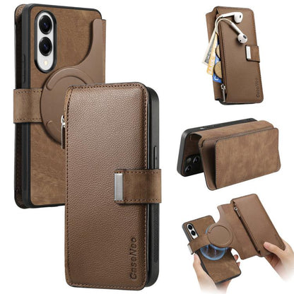 CaseNeo MagSafe RFID Anti-theft Zipper Wallet Retro Leather Phone Case, For Galaxy S26+ 5G, For Galaxy S26 Ultra 5G, For Galaxy S26 5G, For Galaxy S25 FE 5G, For Galaxy S25 Edge 5G, For Galaxy S25 5G, For Galaxy S25+ 5G, For Galaxy S25 Ultra 5G        ...