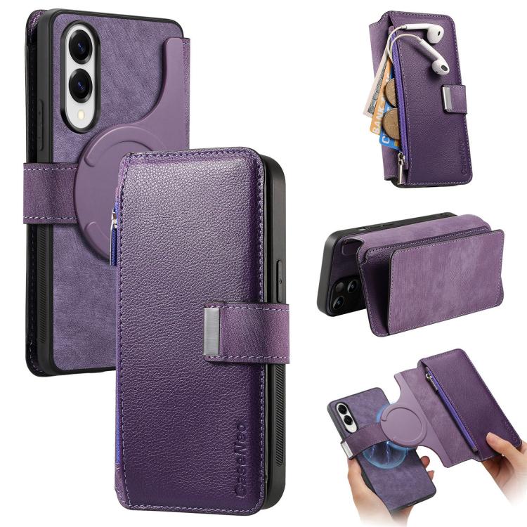 CaseNeo MagSafe RFID Anti-theft Zipper Wallet Retro Leather Phone Case, For Galaxy S26+ 5G, For Galaxy S26 Ultra 5G, For Galaxy S26 5G, For Galaxy S25 FE 5G, For Galaxy S25 Edge 5G, For Galaxy S25 5G, For Galaxy S25+ 5G, For Galaxy S25 Ultra 5G        ...