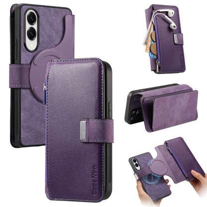 CaseNeo MagSafe RFID Anti-theft Zipper Wallet Retro Leather Phone Case, For Galaxy S26+ 5G, For Galaxy S26 Ultra 5G, For Galaxy S26 5G, For Galaxy S25 FE 5G, For Galaxy S25 Edge 5G, For Galaxy S25 5G, For Galaxy S25+ 5G, For Galaxy S25 Ultra 5G        ...