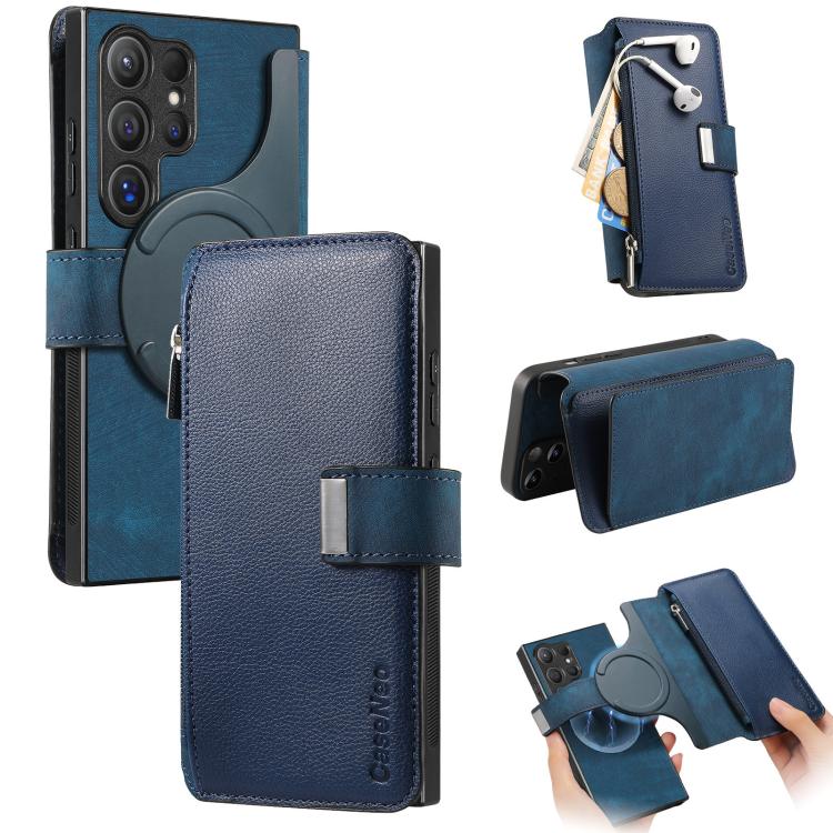 CaseNeo MagSafe RFID Anti-theft Zipper Wallet Retro Leather Phone Case, For Galaxy S26+ 5G, For Galaxy S26 Ultra 5G, For Galaxy S26 5G, For Galaxy S25 FE 5G, For Galaxy S25 Edge 5G, For Galaxy S25 5G, For Galaxy S25+ 5G, For Galaxy S25 Ultra 5G        ...