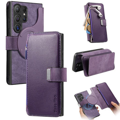 CaseNeo MagSafe RFID Anti-theft Zipper Wallet Retro Leather Phone Case, For Galaxy S26+ 5G, For Galaxy S26 Ultra 5G, For Galaxy S26 5G, For Galaxy S25 FE 5G, For Galaxy S25 Edge 5G, For Galaxy S25 5G, For Galaxy S25+ 5G, For Galaxy S25 Ultra 5G        ...