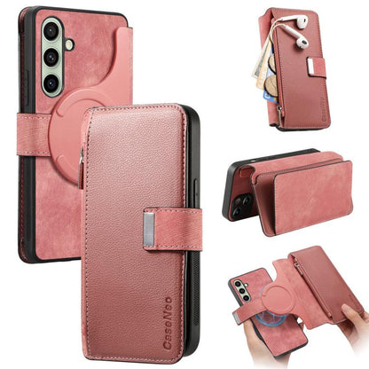 CaseNeo MagSafe RFID Anti-theft Zipper Wallet Retro Leather Phone Case, For Galaxy S26+ 5G, For Galaxy S26 Ultra 5G, For Galaxy S26 5G, For Galaxy S25 FE 5G, For Galaxy S25 Edge 5G, For Galaxy S25 5G, For Galaxy S25+ 5G, For Galaxy S25 Ultra 5G        ...