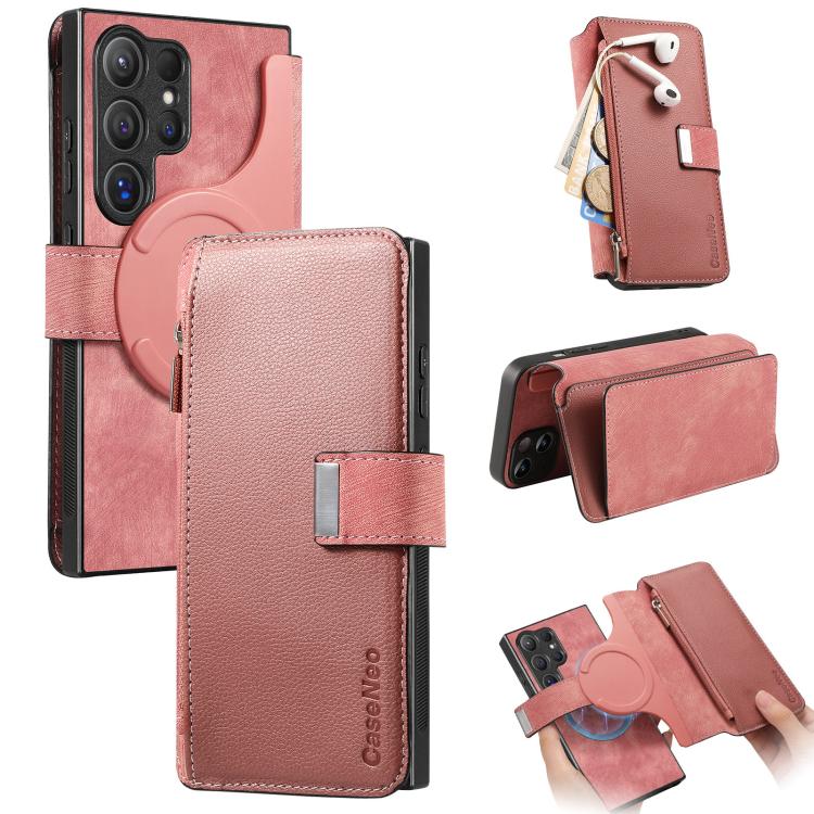 CaseNeo MagSafe RFID Anti-theft Zipper Wallet Retro Leather Phone Case, For Galaxy S26+ 5G, For Galaxy S26 Ultra 5G, For Galaxy S26 5G, For Galaxy S25 FE 5G, For Galaxy S25 Edge 5G, For Galaxy S25 5G, For Galaxy S25+ 5G, For Galaxy S25 Ultra 5G        ...