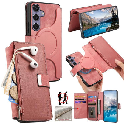 CaseNeo MagSafe RFID Anti-theft Zipper Wallet Retro Leather Phone Case, For Galaxy S26+ 5G, For Galaxy S26 Ultra 5G, For Galaxy S26 5G, For Galaxy S25 FE 5G, For Galaxy S25 Edge 5G, For Galaxy S25 5G, For Galaxy S25+ 5G, For Galaxy S25 Ultra 5G        ...