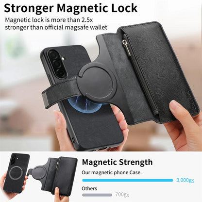 CaseNeo MagSafe RFID Anti-theft Zipper Wallet Retro Leather Phone Case, For Galaxy S26 FE 5G, For Galaxy S26+ 5G, For Galaxy S26 Ultra 5G, For Galaxy S26 5G, For Galaxy S25 FE 5G, For Galaxy S25 Edge 5G, For Galaxy S25 5G, For Galaxy S25+ 5G           ...