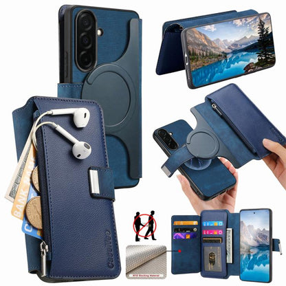 CaseNeo MagSafe RFID Anti-theft Zipper Wallet Retro Leather Phone Case, For Galaxy S26 FE 5G, For Galaxy S26+ 5G, For Galaxy S26 Ultra 5G, For Galaxy S26 5G, For Galaxy S25 FE 5G, For Galaxy S25 Edge 5G, For Galaxy S25 5G, For Galaxy S25+ 5G           ...
