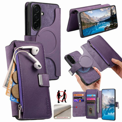 CaseNeo MagSafe RFID Anti-theft Zipper Wallet Retro Leather Phone Case, For Galaxy S26 FE 5G, For Galaxy S26+ 5G, For Galaxy S26 Ultra 5G, For Galaxy S26 5G, For Galaxy S25 FE 5G, For Galaxy S25 Edge 5G, For Galaxy S25 5G, For Galaxy S25+ 5G           ...