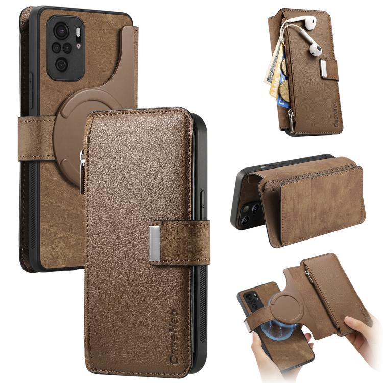 CaseNeo MagSafe RFID Anti-theft Zipper Wallet Retro Leather Phone Case, For Redmi Note 13 4G, For Redmi Note 13R Pro 5G, For Redmi Note 13 5G, For Redmi Note 13 Pro+, For Redmi Note 13 Pro 5G, For Redmi Note 12 4G Global, For Redmi Note 12 Pro+ 5G     ...
