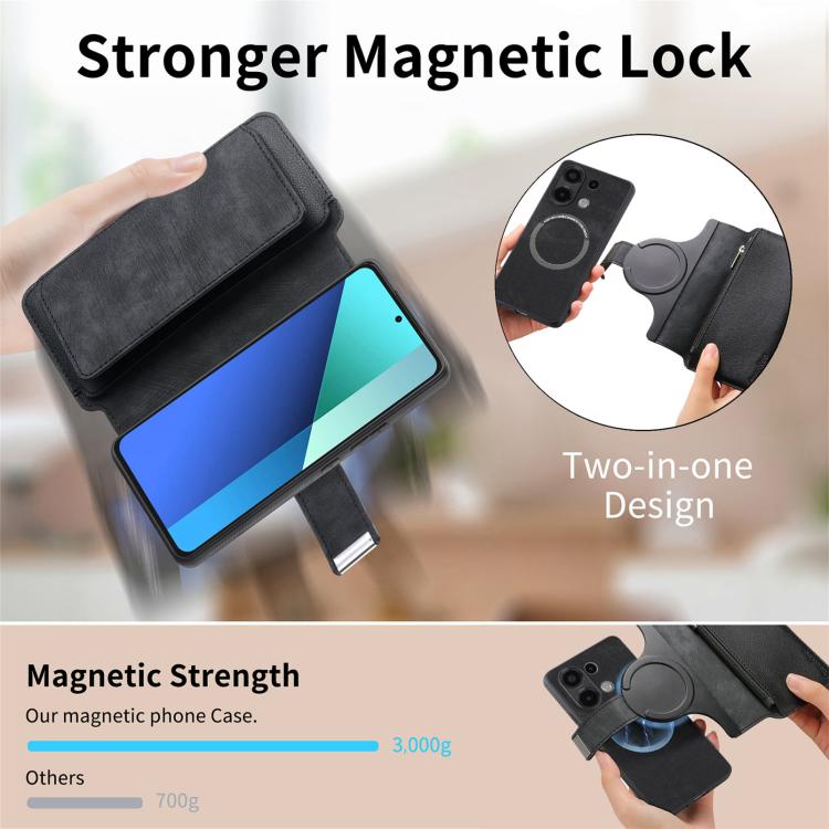 CaseNeo MagSafe RFID Anti-theft Zipper Wallet Retro Leather Phone Case, For Redmi Note 13 4G, For Redmi Note 13R Pro 5G, For Redmi Note 13 5G, For Redmi Note 13 Pro+, For Redmi Note 13 Pro 5G, For Redmi Note 12 4G Global, For Redmi Note 12 Pro+ 5G     ...