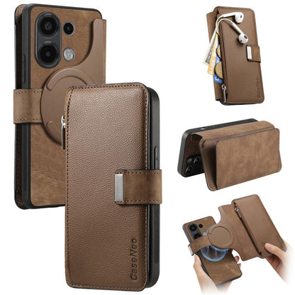 CaseNeo MagSafe RFID Anti-theft Zipper Wallet Retro Leather Phone Case, For Redmi Note 13 4G, For Redmi Note 13R Pro 5G, For Redmi Note 13 5G, For Redmi Note 13 Pro+, For Redmi Note 13 Pro 5G, For Redmi Note 12 4G Global, For Redmi Note 12 Pro+ 5G     ...
