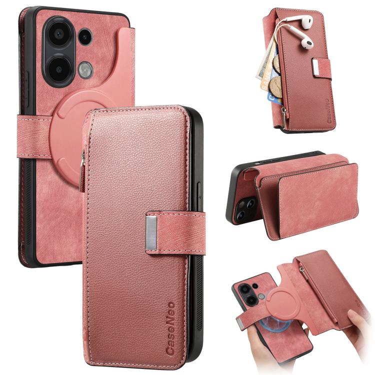 CaseNeo MagSafe RFID Anti-theft Zipper Wallet Retro Leather Phone Case, For Redmi Note 13 4G, For Redmi Note 13R Pro 5G, For Redmi Note 13 5G, For Redmi Note 13 Pro+, For Redmi Note 13 Pro 5G, For Redmi Note 12 4G Global, For Redmi Note 12 Pro+ 5G     ...
