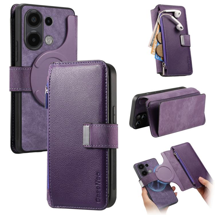 CaseNeo MagSafe RFID Anti-theft Zipper Wallet Retro Leather Phone Case, For Redmi Note 13 4G, For Redmi Note 13R Pro 5G, For Redmi Note 13 5G, For Redmi Note 13 Pro+, For Redmi Note 13 Pro 5G, For Redmi Note 12 4G Global, For Redmi Note 12 Pro+ 5G     ...