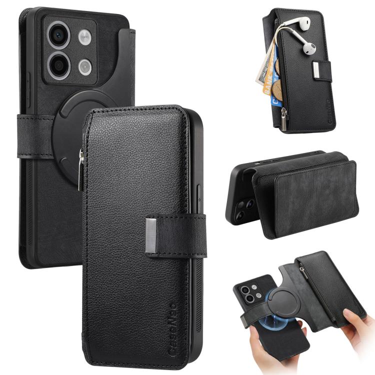 CaseNeo MagSafe RFID Anti-theft Zipper Wallet Retro Leather Phone Case, For Redmi Note 13 4G, For Redmi Note 13R Pro 5G, For Redmi Note 13 5G, For Redmi Note 13 Pro+, For Redmi Note 13 Pro 5G, For Redmi Note 12 4G Global, For Redmi Note 12 Pro+ 5G     ...
