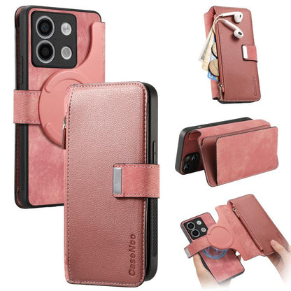 CaseNeo MagSafe RFID Anti-theft Zipper Wallet Retro Leather Phone Case, For Redmi Note 13 4G, For Redmi Note 13R Pro 5G, For Redmi Note 13 5G, For Redmi Note 13 Pro+, For Redmi Note 13 Pro 5G, For Redmi Note 12 4G Global, For Redmi Note 12 Pro+ 5G     ...