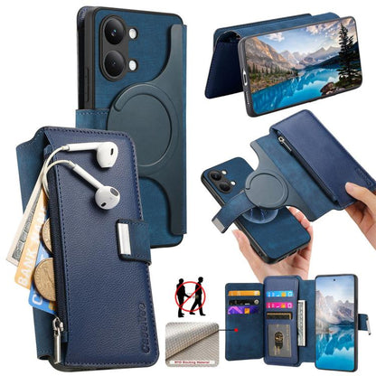 CaseNeo MagSafe RFID Anti-theft Zipper Wallet Retro Leather Phone Case, For Redmi Turbo 5 Max / Poco X8 Pro Max, For Redmi Turbo 5 5G / Poco X8 Pro 5G, For Redmi Note 15 Pro+ Global 163.3mm, For Redmi Note 15 4G / 5G Global 164mm                       ...