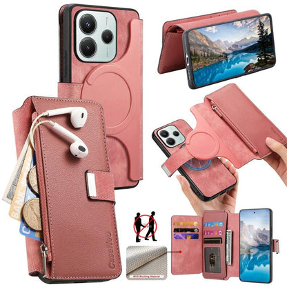 CaseNeo MagSafe RFID Anti-theft Zipper Wallet Retro Leather Phone Case, For Redmi Turbo 5 Max / Poco X8 Pro Max, For Redmi Turbo 5 5G / Poco X8 Pro 5G, For Redmi Note 15 Pro+ Global 163.3mm, For Redmi Note 15 4G / 5G Global 164mm                       ...