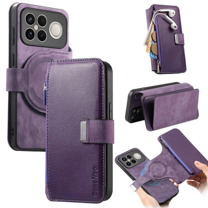 CaseNeo MagSafe RFID Anti-theft Zipper Wallet Retro Leather Phone Case, For Redmi Turbo 5 Max / Poco X8 Pro Max, For Redmi Turbo 5 5G / Poco X8 Pro 5G, For Redmi Note 15 Pro+ Global 163.3mm, For Redmi Note 15 4G / 5G Global 164mm                       ...