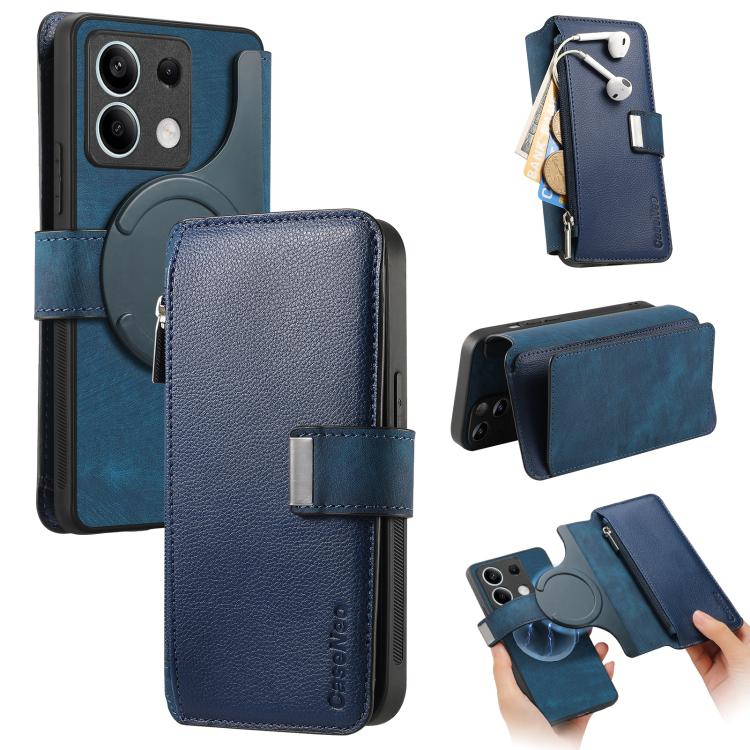 CaseNeo MagSafe RFID Anti-theft Zipper Wallet Retro Leather Phone Case, For Redmi Note 13 4G, For Redmi Note 13R Pro 5G, For Redmi Note 13 5G, For Redmi Note 13 Pro+, For Redmi Note 13 Pro 5G, For Redmi Note 12 4G Global, For Redmi Note 12 Pro+ 5G     ...