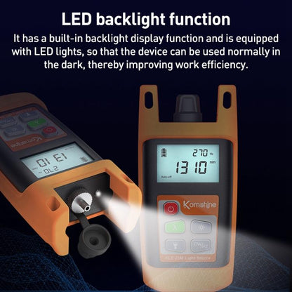 Komshine KLS-25m Dual Wavelength Handheld Fiber Optic Line Tester, KLS-25m