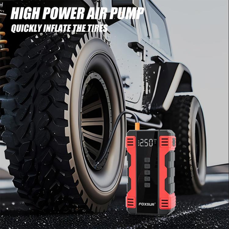 FOXSUR Car Emergency Starter Power Supply Multi-function Portable Car Air Pump