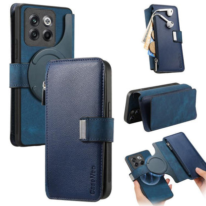 CaseNeo MagSafe RFID Anti-theft Zipper Wallet Retro Leather Phone Case, For OnePlus 15T, For OnePlus Ace 6 / 6T, For OnePlus 15, For OnePlus Ace 5, For OnePlus 13, For OnePlus 12, For OnePlus 11