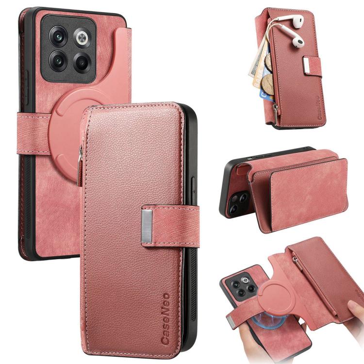 CaseNeo MagSafe RFID Anti-theft Zipper Wallet Retro Leather Phone Case, For OnePlus 15T, For OnePlus Ace 6 / 6T, For OnePlus 15, For OnePlus Ace 5, For OnePlus 13, For OnePlus 12, For OnePlus 11