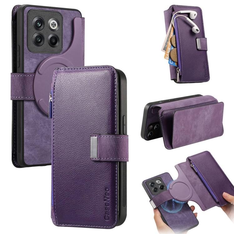 CaseNeo MagSafe RFID Anti-theft Zipper Wallet Retro Leather Phone Case, For OnePlus 15T, For OnePlus Ace 6 / 6T, For OnePlus 15, For OnePlus Ace 5, For OnePlus 13, For OnePlus 12, For OnePlus 11