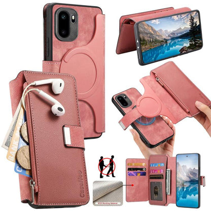 CaseNeo MagSafe RFID Anti-theft Zipper Wallet Retro Leather Phone Case, For OnePlus 15T, For OnePlus Ace 6 / 6T, For OnePlus 15, For OnePlus Ace 5, For OnePlus 13, For OnePlus 12, For OnePlus 11