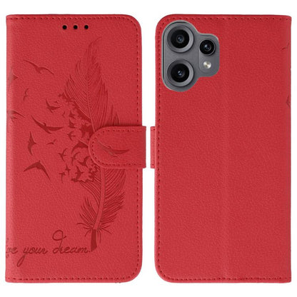 Feather Pattern Litchi Texture Leather Phone Case, For Nothing CMF Phone 2 Pro