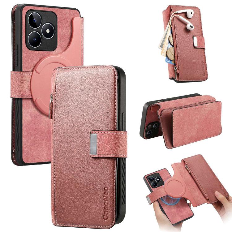 CaseNeo MagSafe RFID Anti-theft Zipper Wallet Retro Leather Phone Case, For Realme 16 Pro+ 5G, For Realme 16 Pro 5G, For Realme GT 8 Pro Global, For Realme 15T 5G Global, For Realme 14, For Realme 14 Pro+, For Realme 14 Pro, For Realme Neo7            ...