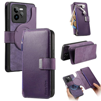 CaseNeo MagSafe RFID Anti-theft Zipper Wallet Retro Leather Phone Case, For Realme 16 Pro+ 5G, For Realme 16 Pro 5G, For Realme GT 8 Pro Global, For Realme 15T 5G Global, For Realme 14, For Realme 14 Pro+, For Realme 14 Pro, For Realme Neo7            ...