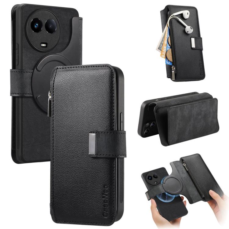 CaseNeo MagSafe RFID Anti-theft Zipper Wallet Retro Leather Phone Case, For Realme 16 Pro+ 5G, For Realme 16 Pro 5G, For Realme GT 8 Pro Global, For Realme 15T 5G Global, For Realme 14, For Realme 14 Pro+, For Realme 14 Pro, For Realme Neo7            ...